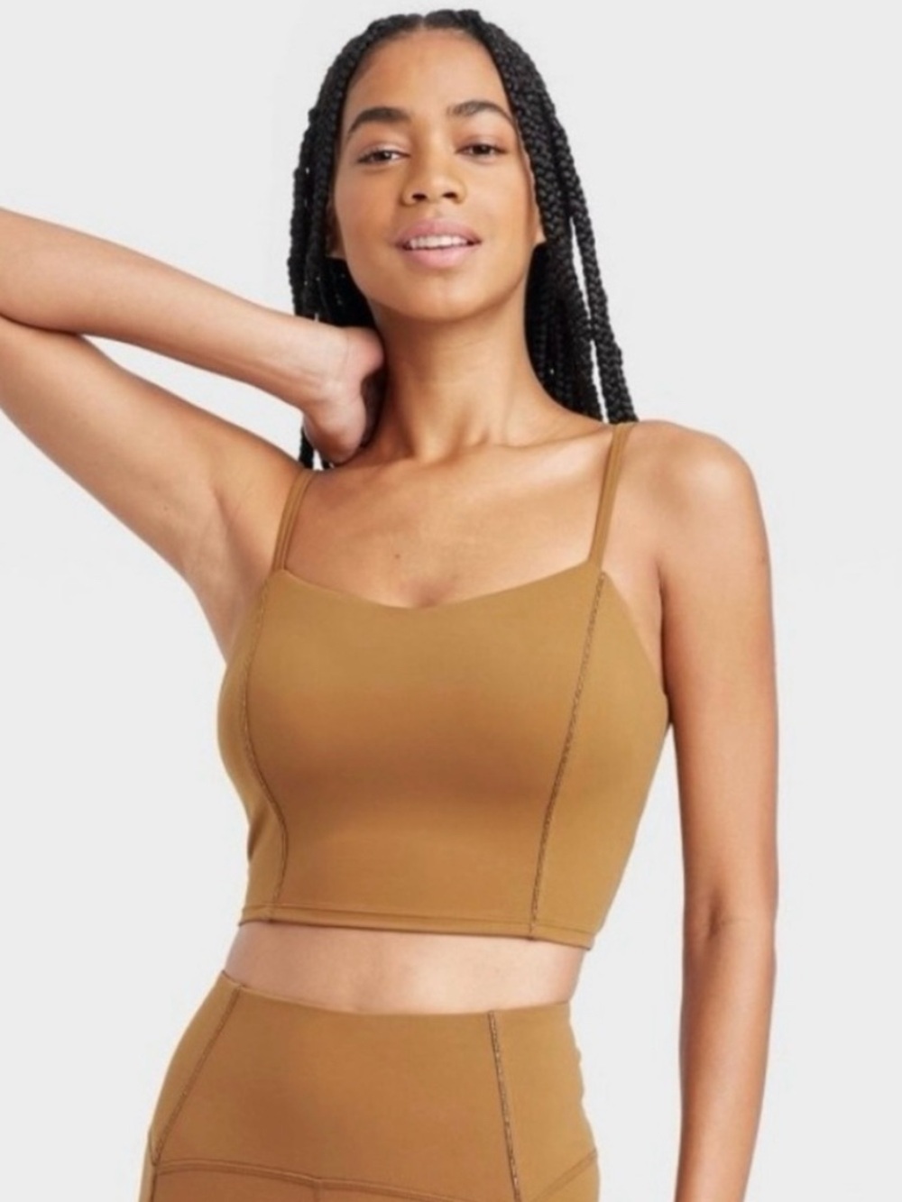 JoyLab Longline Coco Light Brown Sports Bra